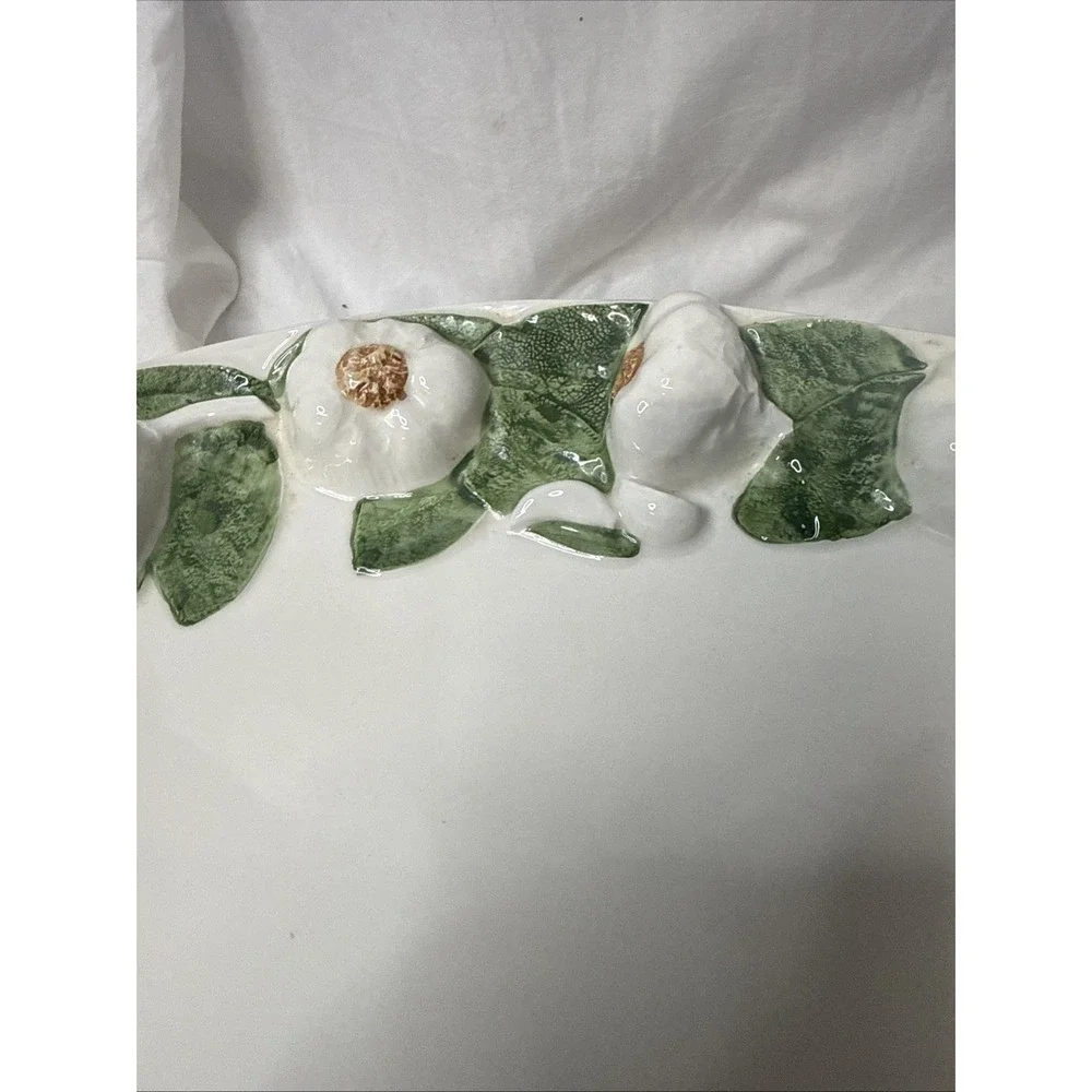 VTG Intrada Italy Aglio Garlic Ceramic Platter Hand Painted Majolica Oval 19